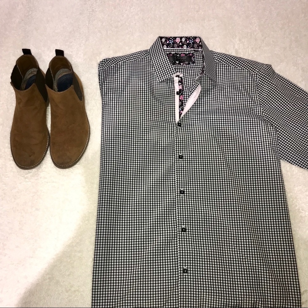 COOGI Luxe |Men’s Dress Shirt Button Up Blue Sz XL